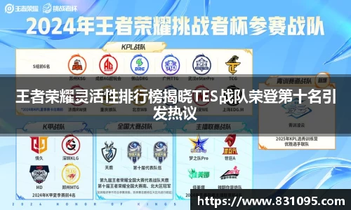 王者荣耀灵活性排行榜揭晓TES战队荣登第十名引发热议
