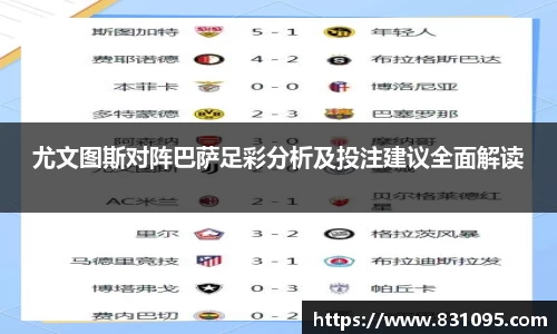 尤文图斯对阵巴萨足彩分析及投注建议全面解读